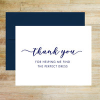 Thank You for Finding My Perfect Wedding Dress - Bridal Consultant Thank You Card