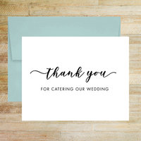 Thank You for Catering Our Wedding - Wedding Caterer Card