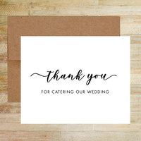 Thank You for Catering Our Wedding - Wedding Caterer Card