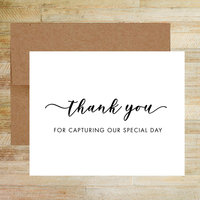 Thank You for Capturing Our Special Day - Photographer & Videographer Card
