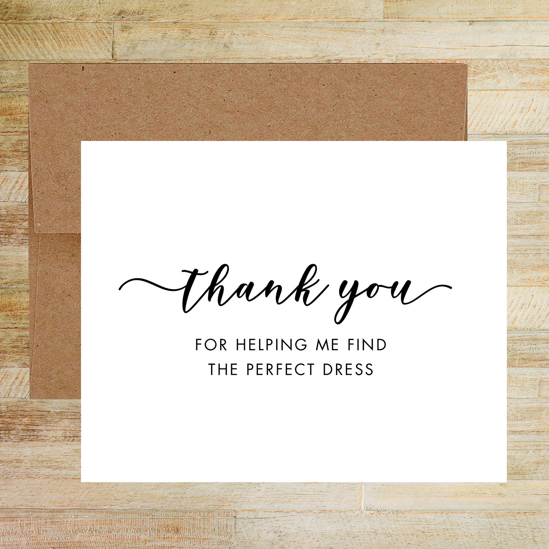 Thank You for Finding My Perfect Wedding Dress - Bridal Consultant Thank You Card