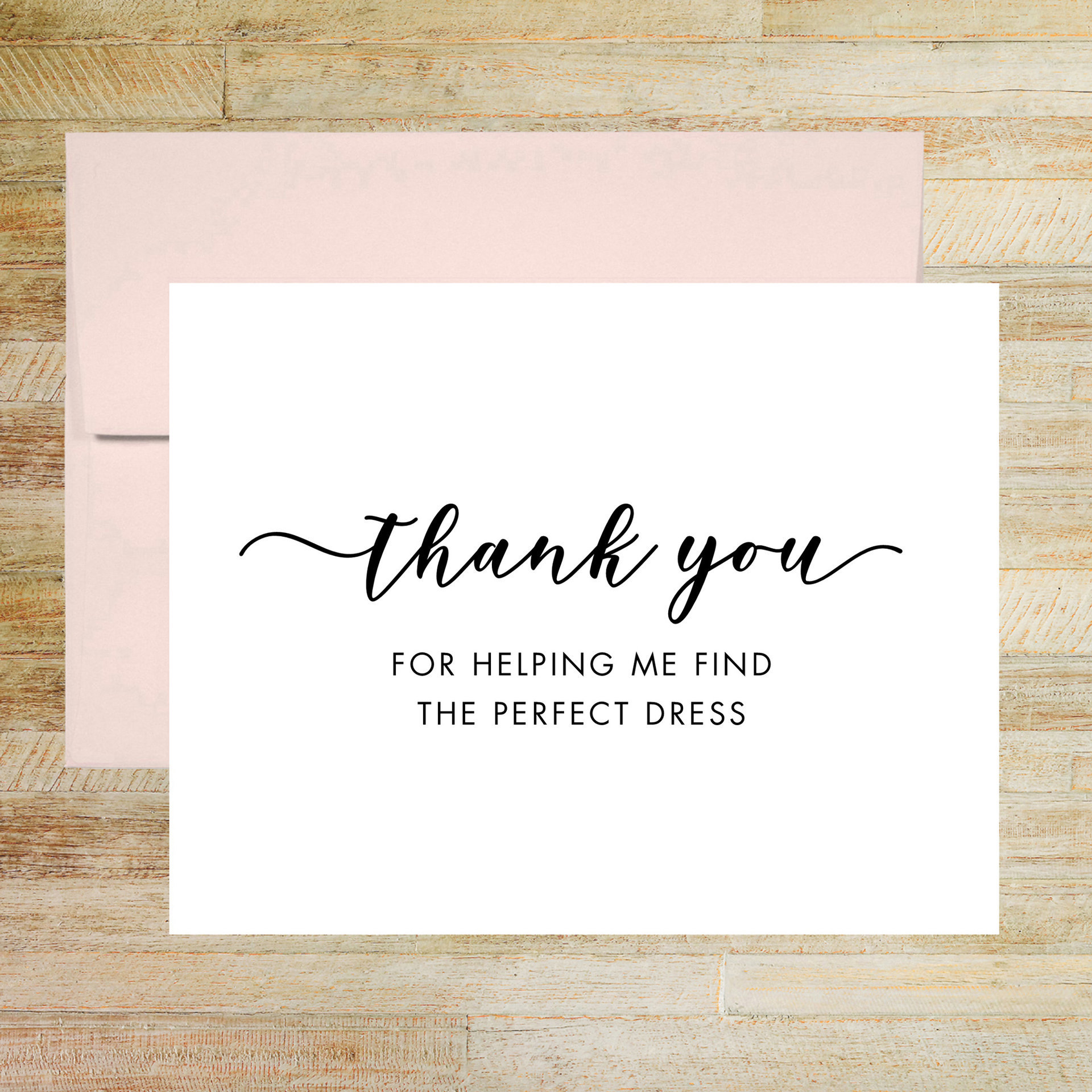 Thank You for Finding My Perfect Wedding Dress - Bridal Consultant Thank You Card