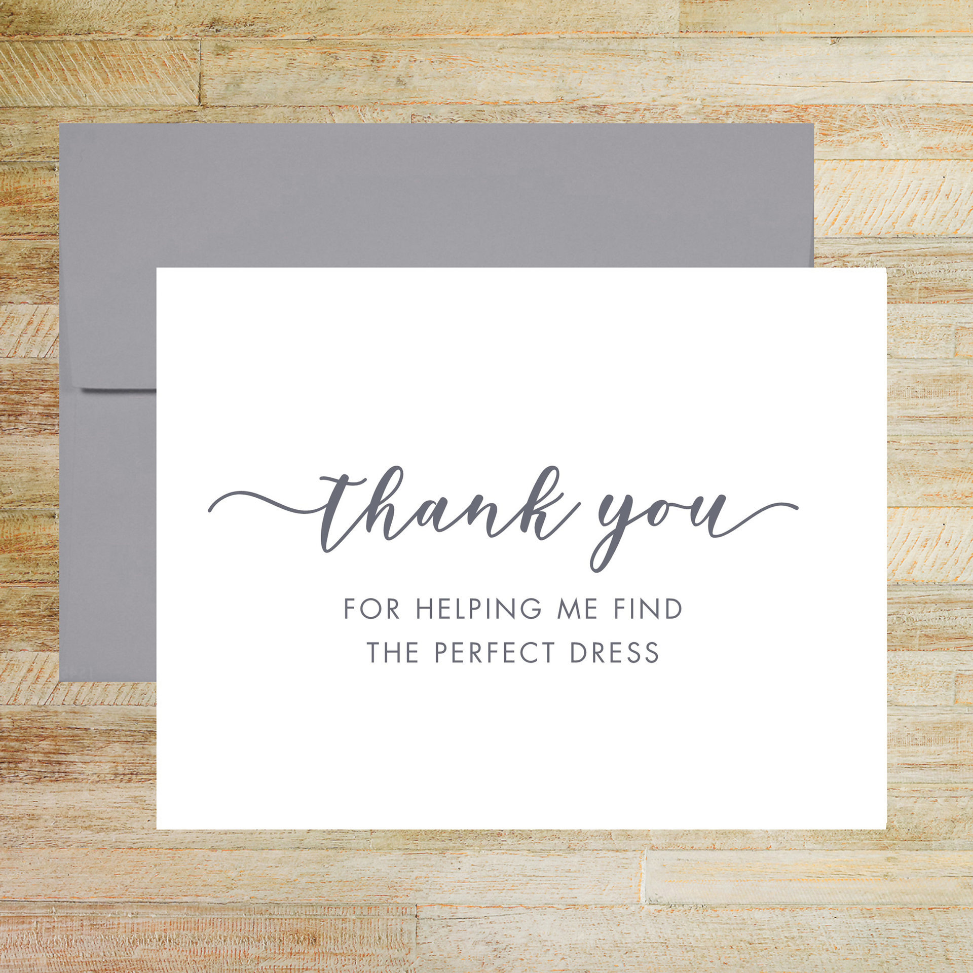 Thank You for Finding My Perfect Wedding Dress - Bridal Consultant Thank You Card
