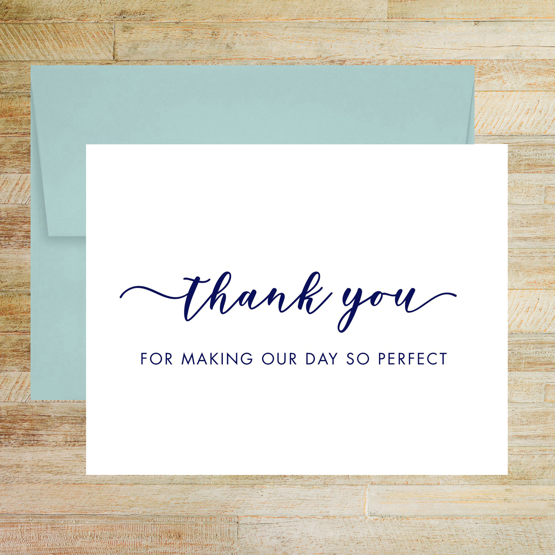 Thank You for Making Our Day So Perfect - Wedding Thank You Card