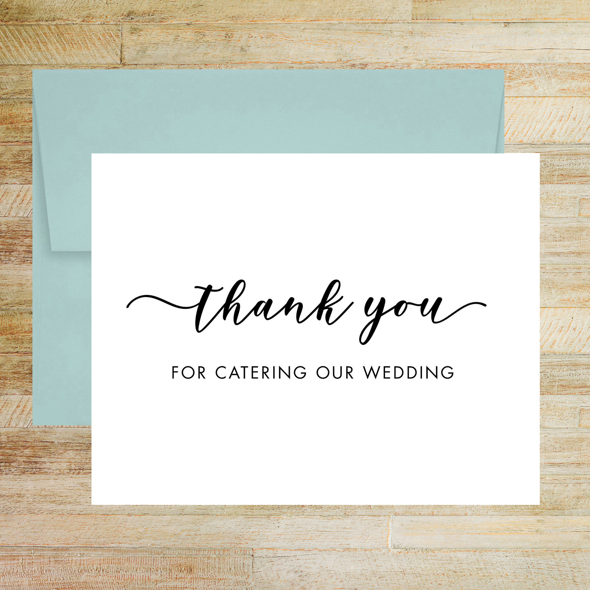 Thank You for Catering Our Wedding - Wedding Caterer Card