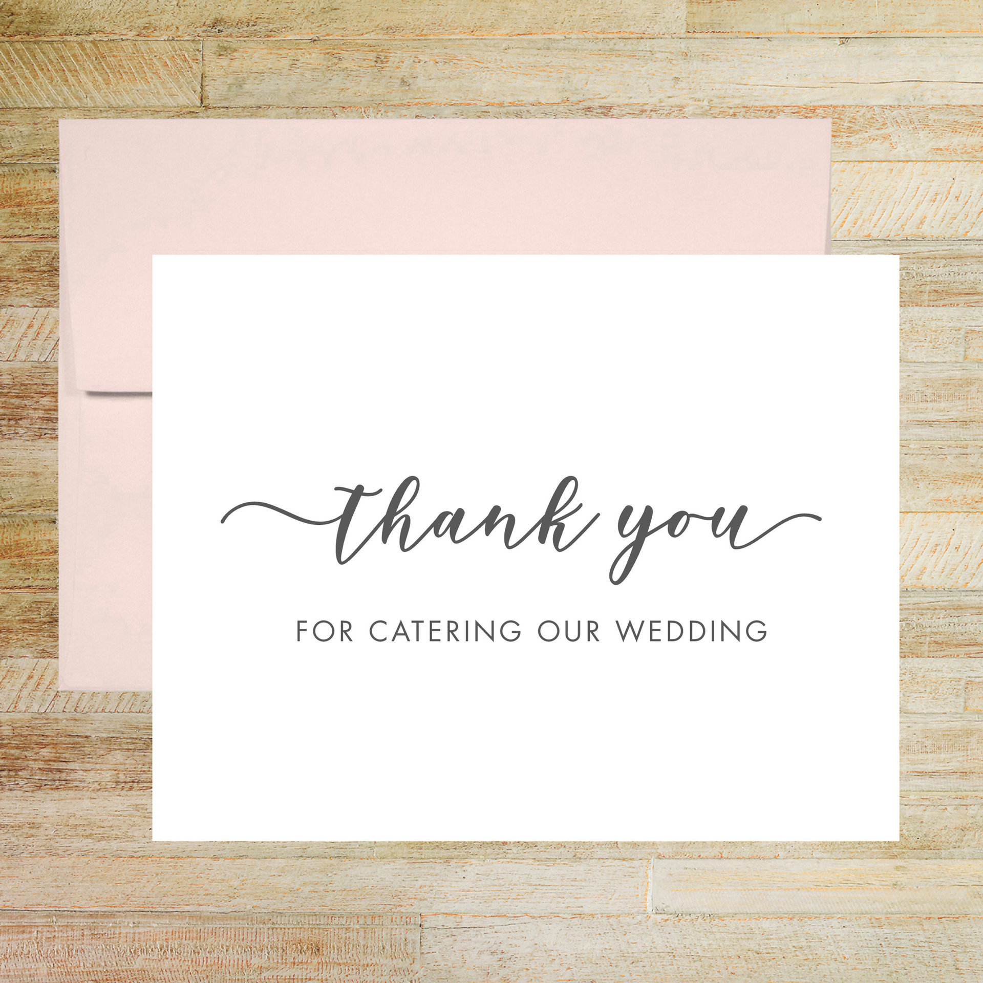 Thank You for Catering Our Wedding - Wedding Caterer Card