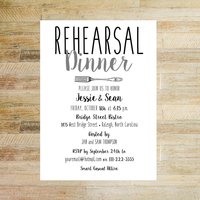 Simplicity Wedding Rehearsal Dinner Invitations - Set of 10 5 x 7 Cards