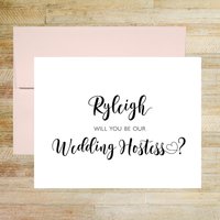 Will You Be Our Wedding Hostess? - Personalized Bridal Party Proposal Card
