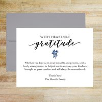 With Heartfelt Gratitude Sympathy Thank You Cards, Set of 25