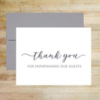 Thank You For Entertaining Our Guests Wedding Day Card, Wedding Vendor Tip Card