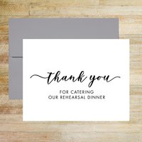 Rehearsal Dinner Wedding Vendor Thank You Card