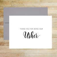 Thank You for Being Our Usher Wedding Day Card
