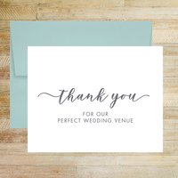 Thank You For Our Perfect Event Venue Wedding Vendor Card