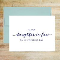 To Our Daughter In Law On Her Wedding Day Card