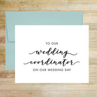 To Our Wedding Coordinator On Our Wedding Day Card - Wedding Day Appreciation