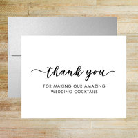 Thank You for Amazing Reception Cocktails - Wedding Bartender Card