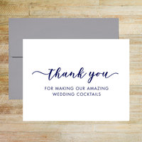 Thank You for Amazing Reception Cocktails - Wedding Bartender Card