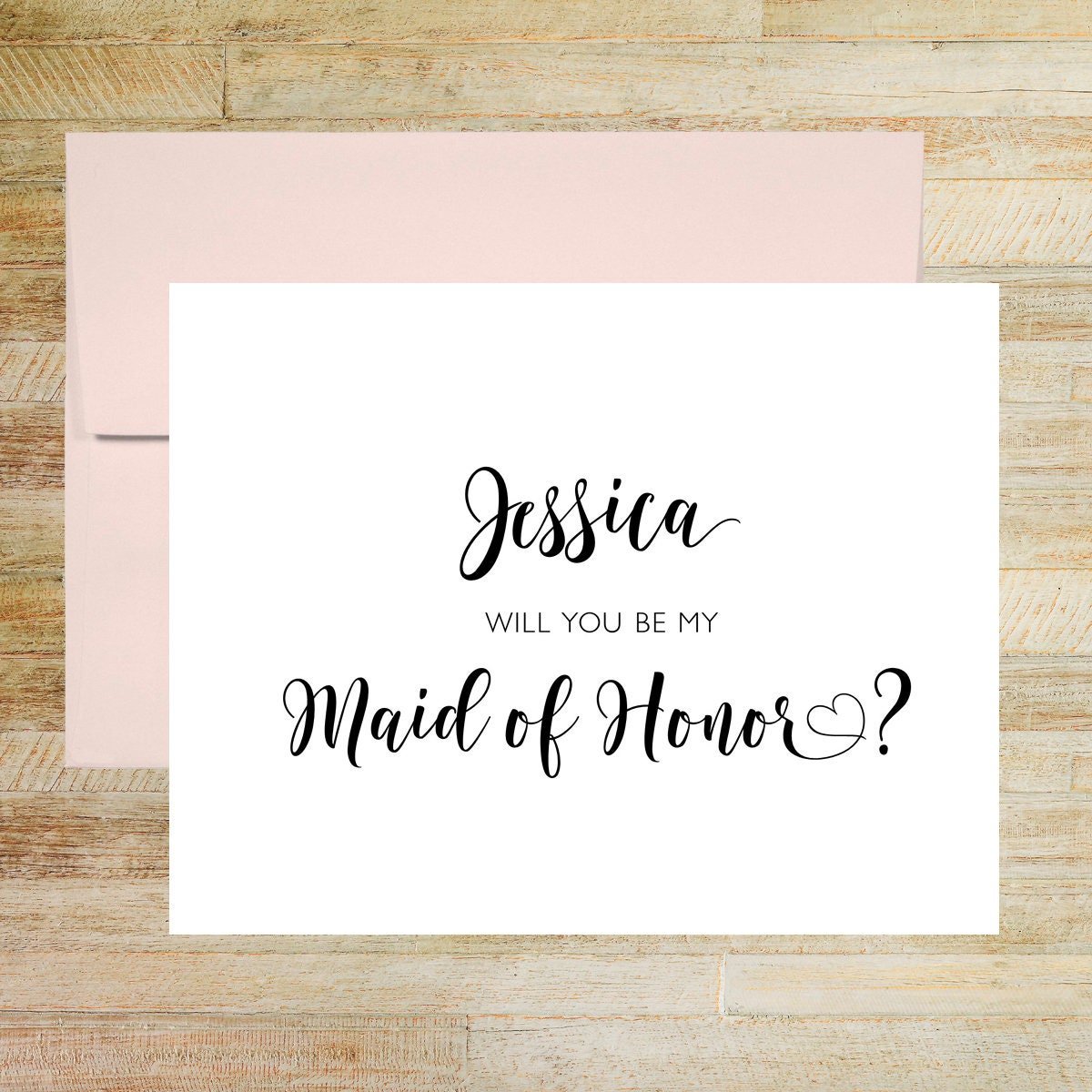 Will You Be My Maid of Honor Personalized Bridal Party Proposal Card