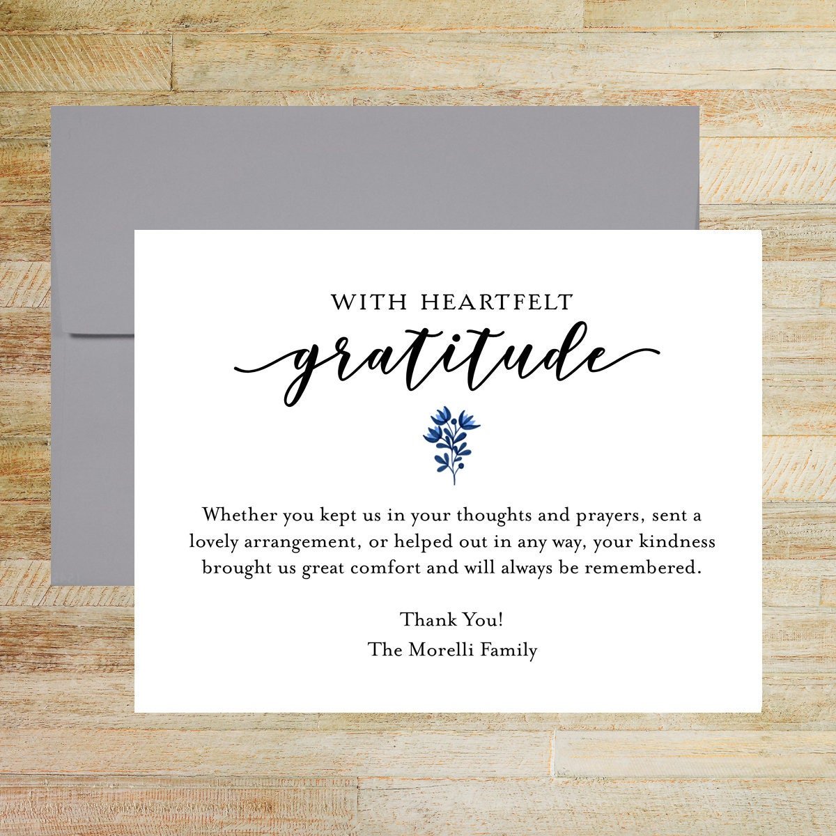 With Heartfelt Gratitude Sympathy Thank You Cards, Set of 25