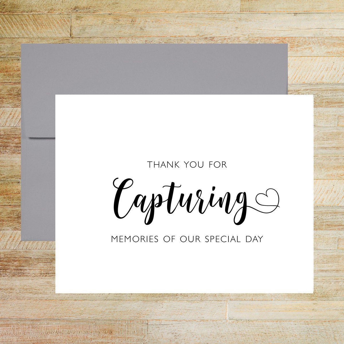 Thank You for Capturing Our Special Day, Card for Wedding Photographer and Videographer