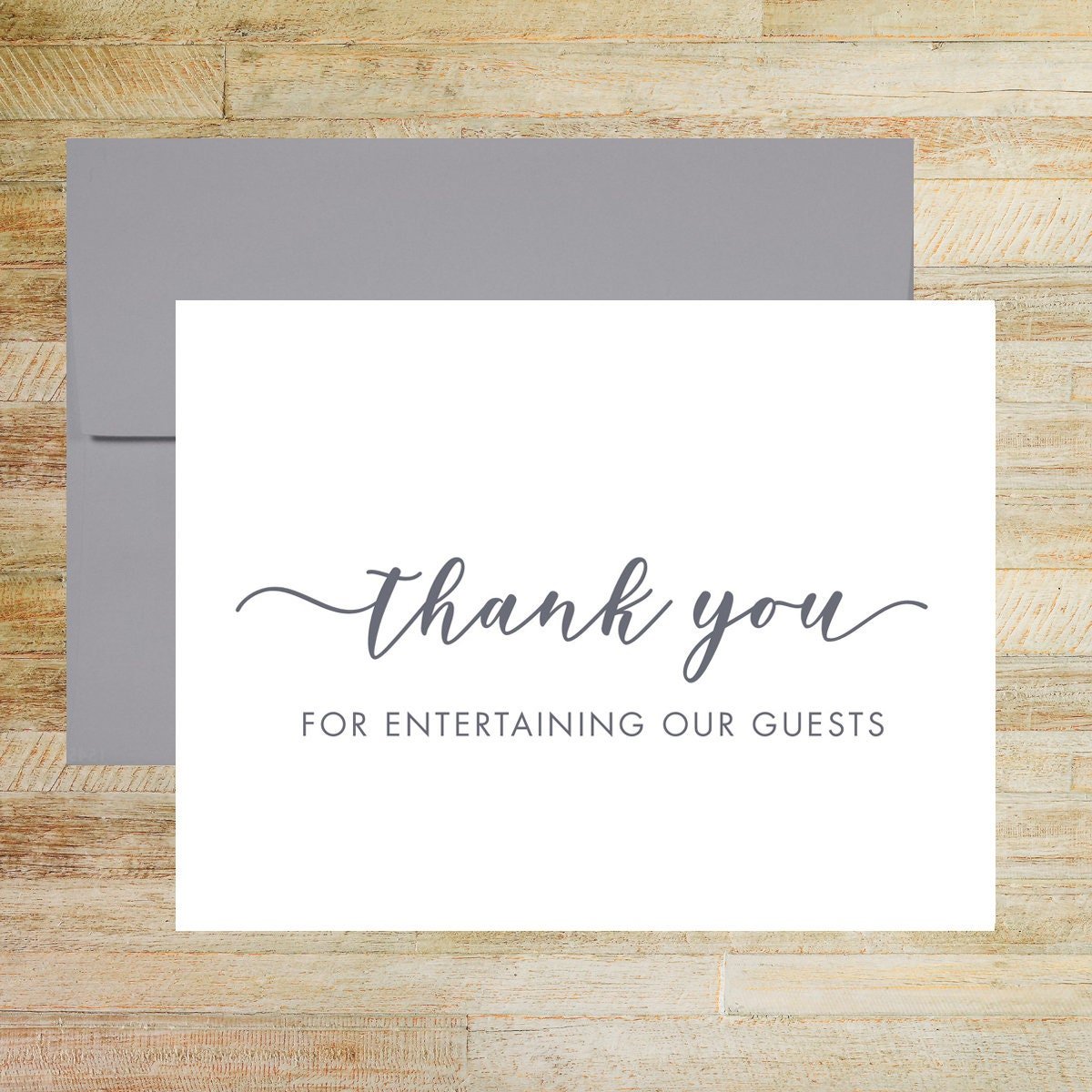 Thank You For Entertaining Our Guests Wedding Day Card, Wedding Vendor Tip Card