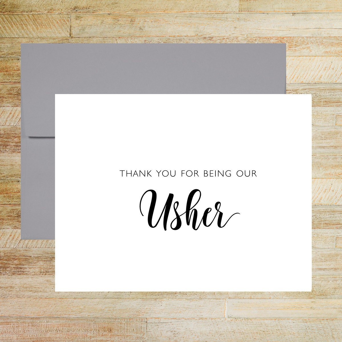 Thank You for Being Our Usher Wedding Day Card