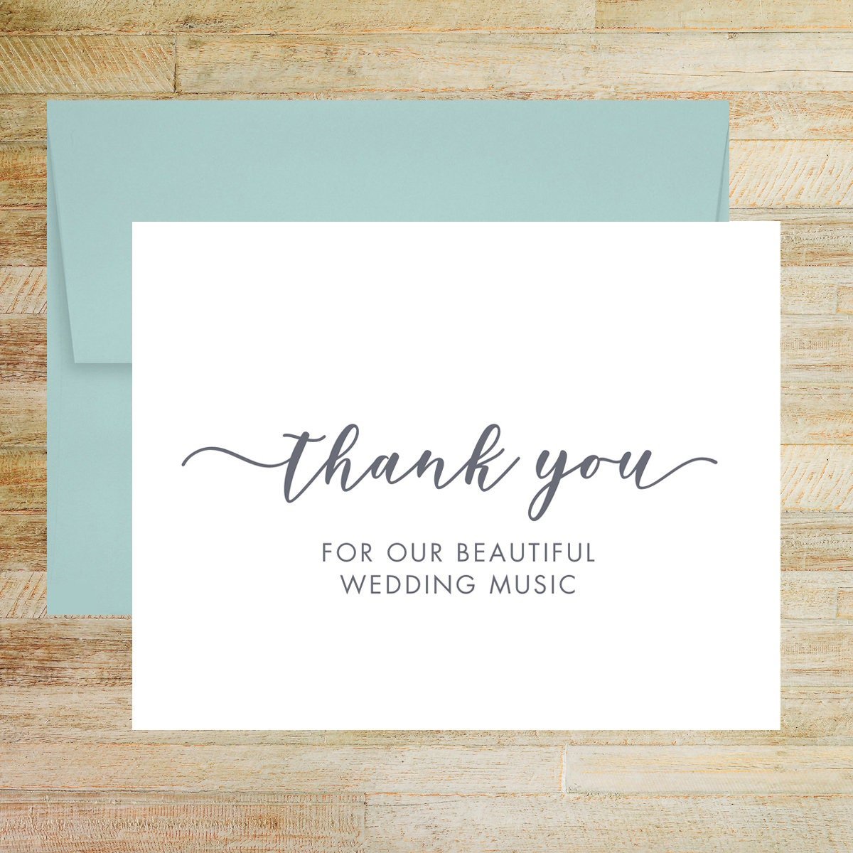 Thank You For Our Beautiful Wedding Music Wedding Day Card, Wedding Vendor Tip Card
