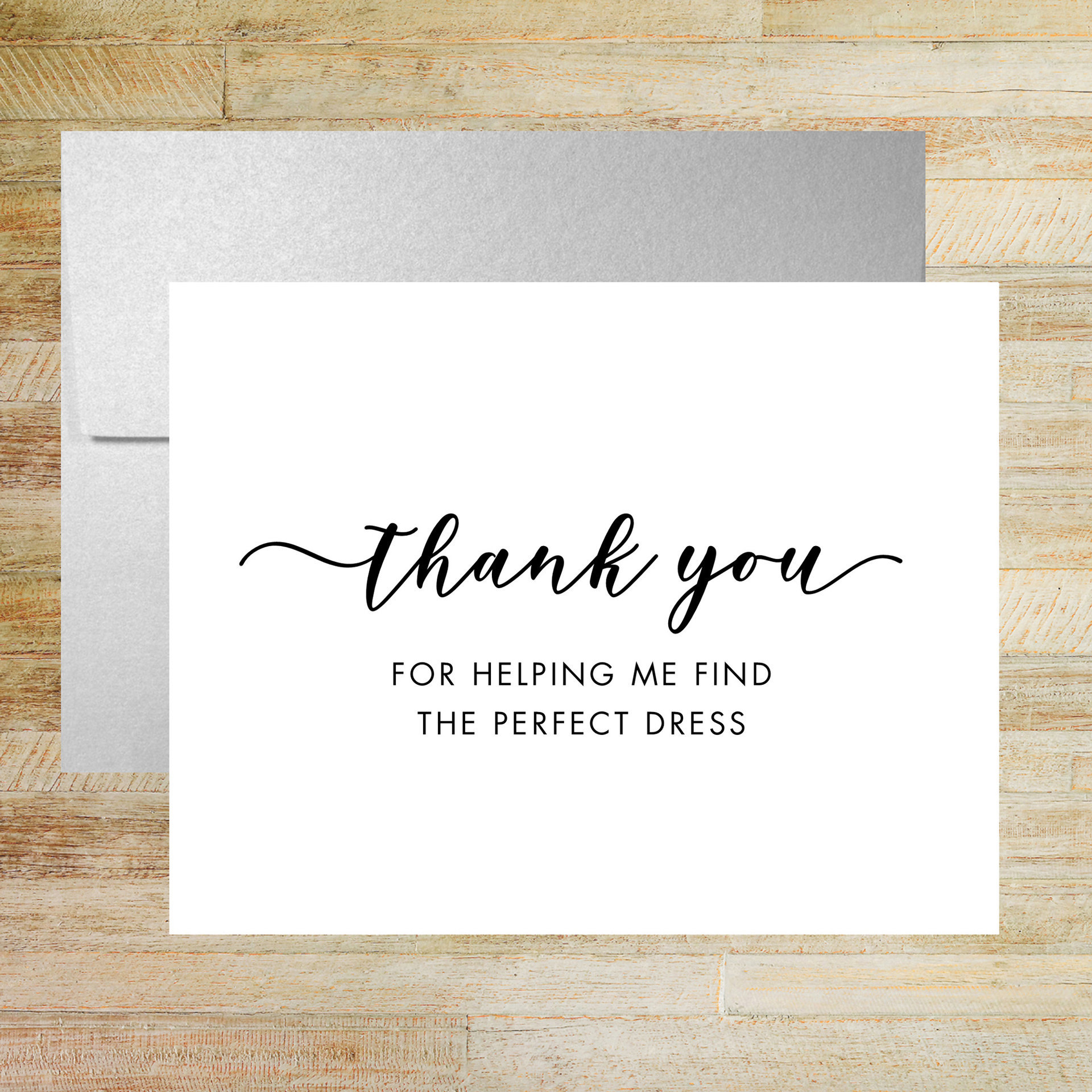 Thank You for Finding My Perfect Wedding Dress - Bridal Consultant Thank You Card