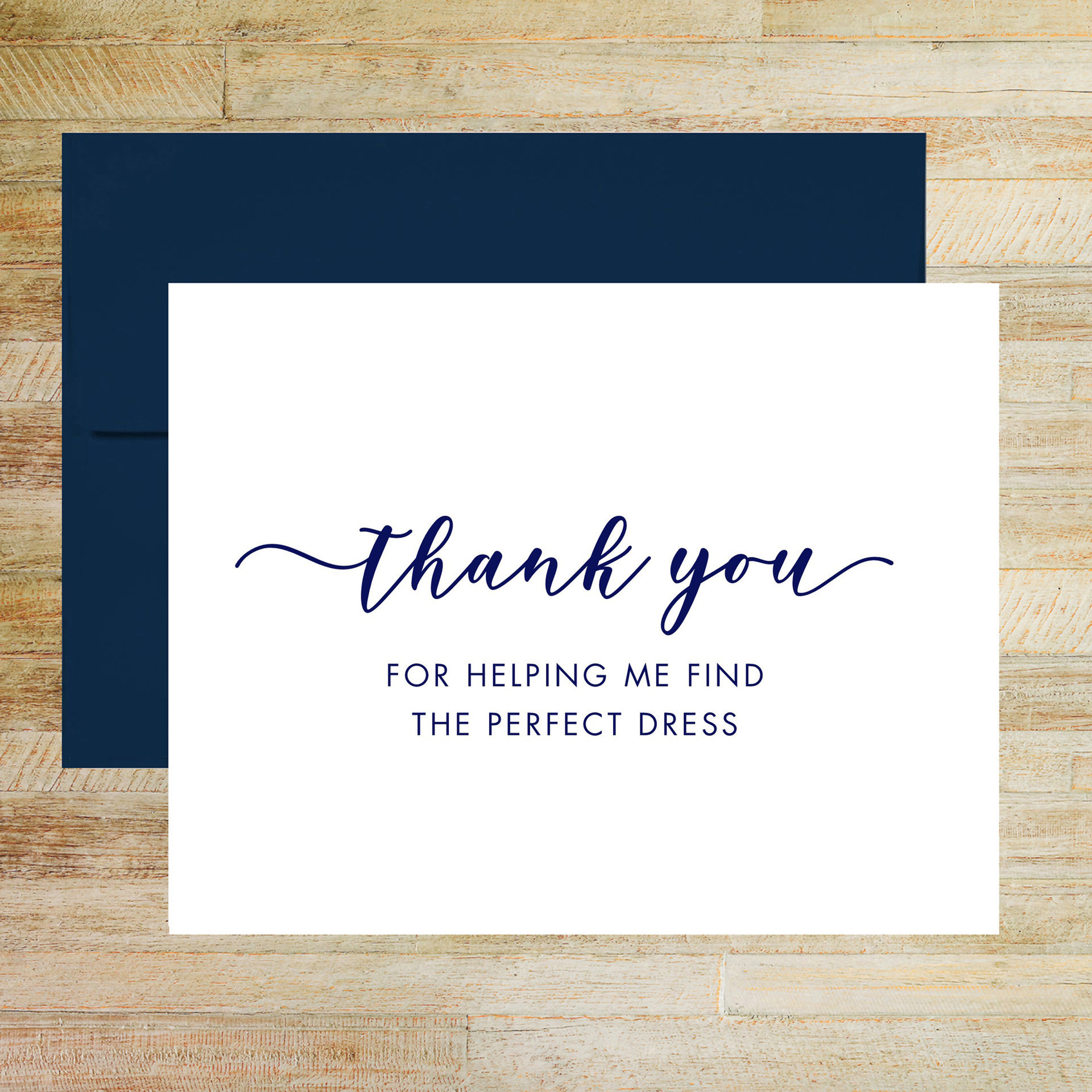 Thank You for Finding My Perfect Wedding Dress - Bridal Consultant Thank You Card
