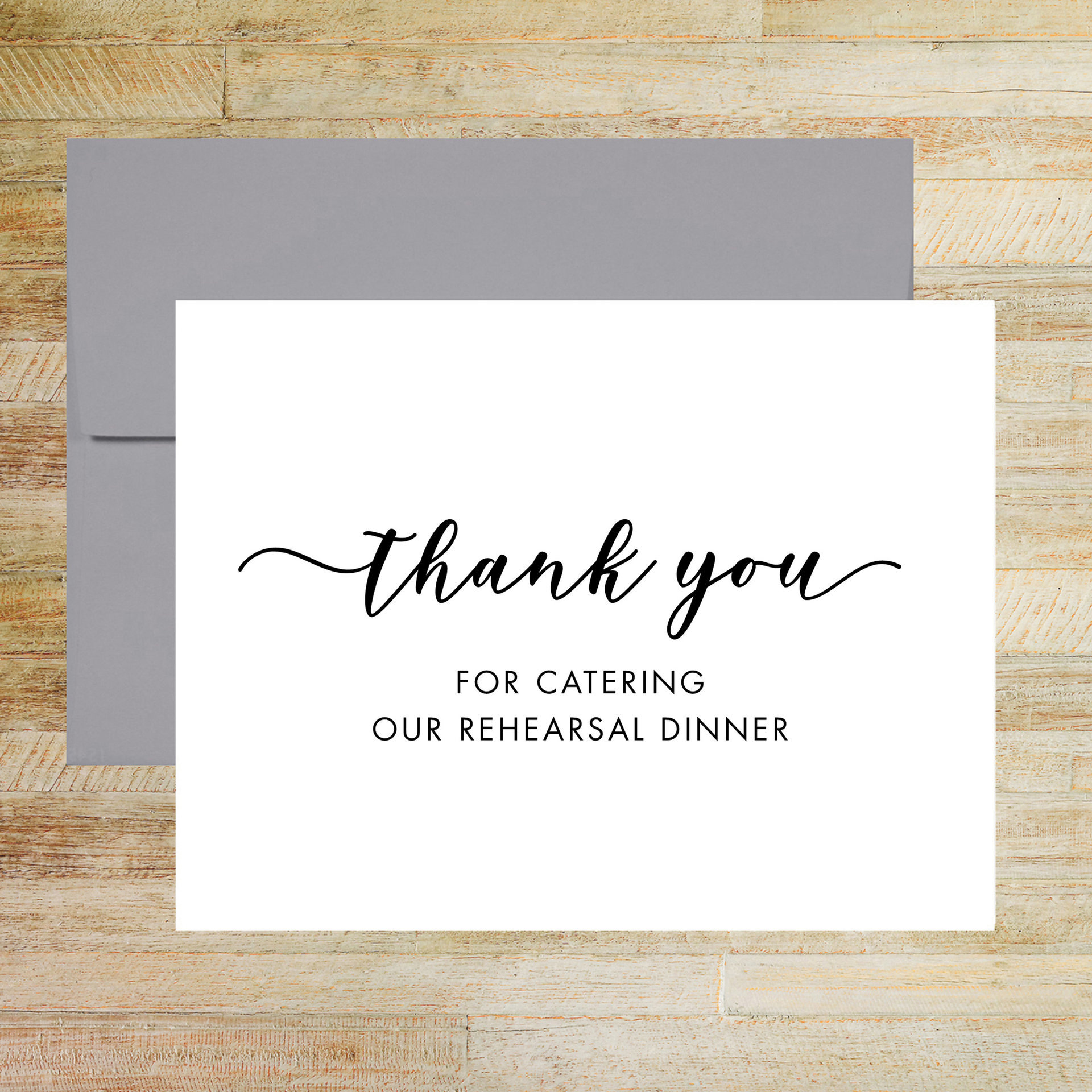 Thank You for Catering Our Rehearsal Dinner - Event Caterer Card