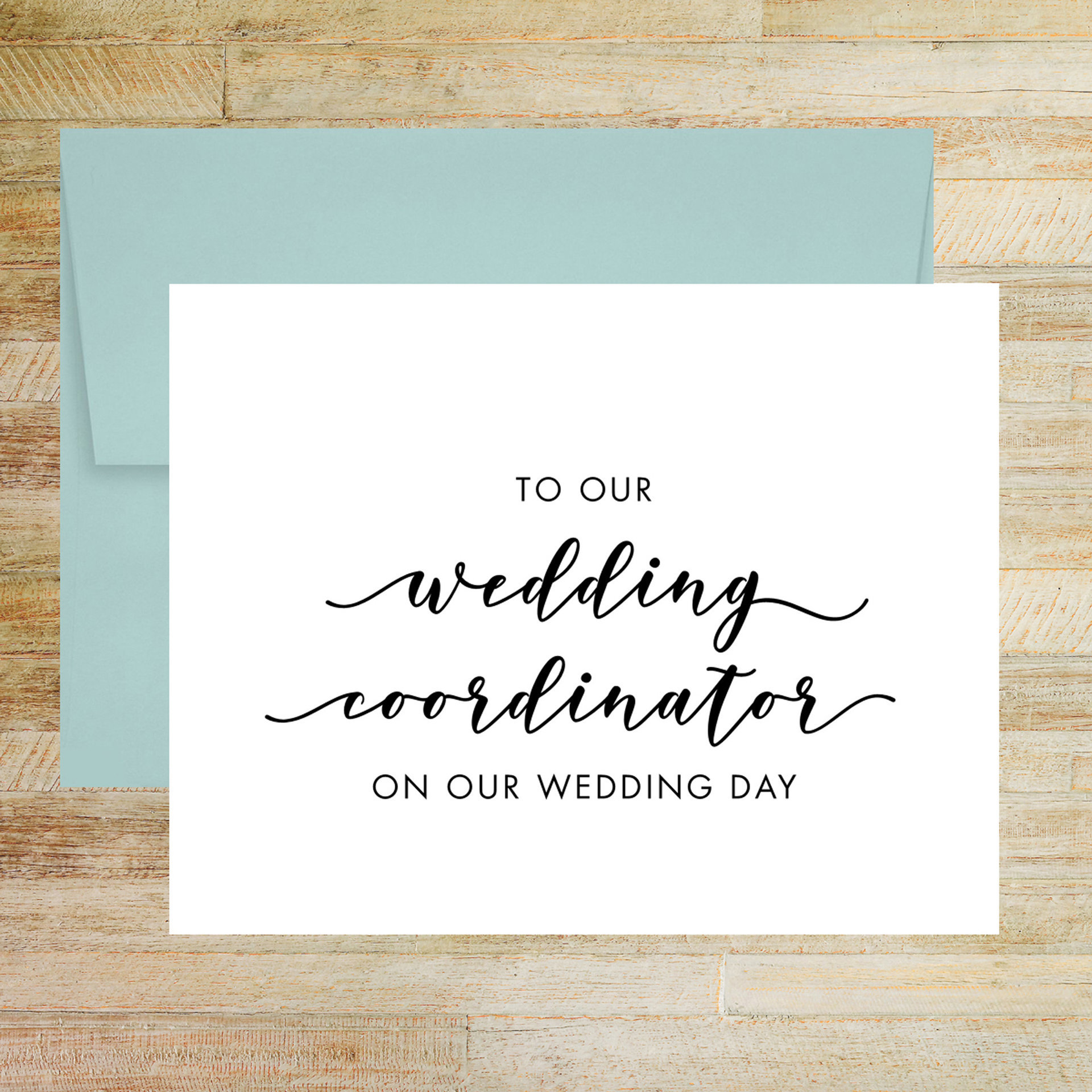 To Our Wedding Coordinator On Our Wedding Day Card - Wedding Day Appreciation