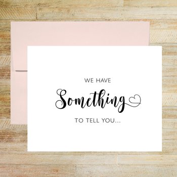 We Have Something to Tell You Personalized Pregnancy Announcement Card