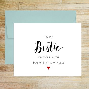 To My Bestie Happy Birthday Personalized Greeting Card