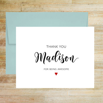 Thank You For Being Awesome Personalized Greeting Card