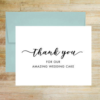Thank You for Our Amazing Wedding Cake - Wedding Baker Appreciation Card